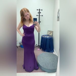 Simple Purple Mermaid Prom Dress